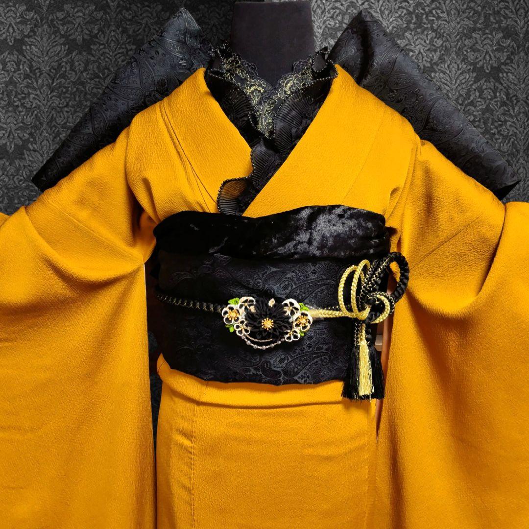 振袖フルセット(9点)・成人式・色無地振袖・比翼仕立て・縮緬・特典有り・モダン