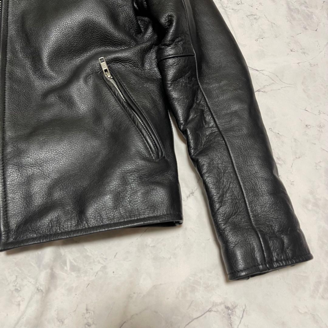良品 FREEDOM 水牛革 レザー ジャケット シングル ライダース