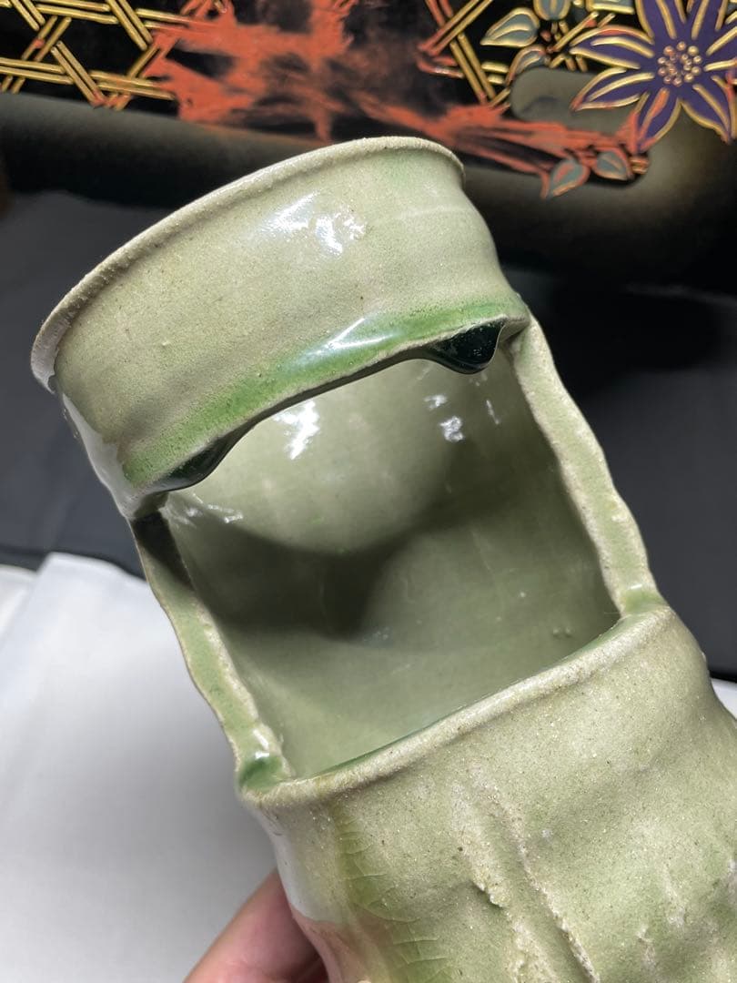 美濃焼。名作家。山田 正和。花器。超美品。舊家蔵出し。茶道具。華道具。希少品。