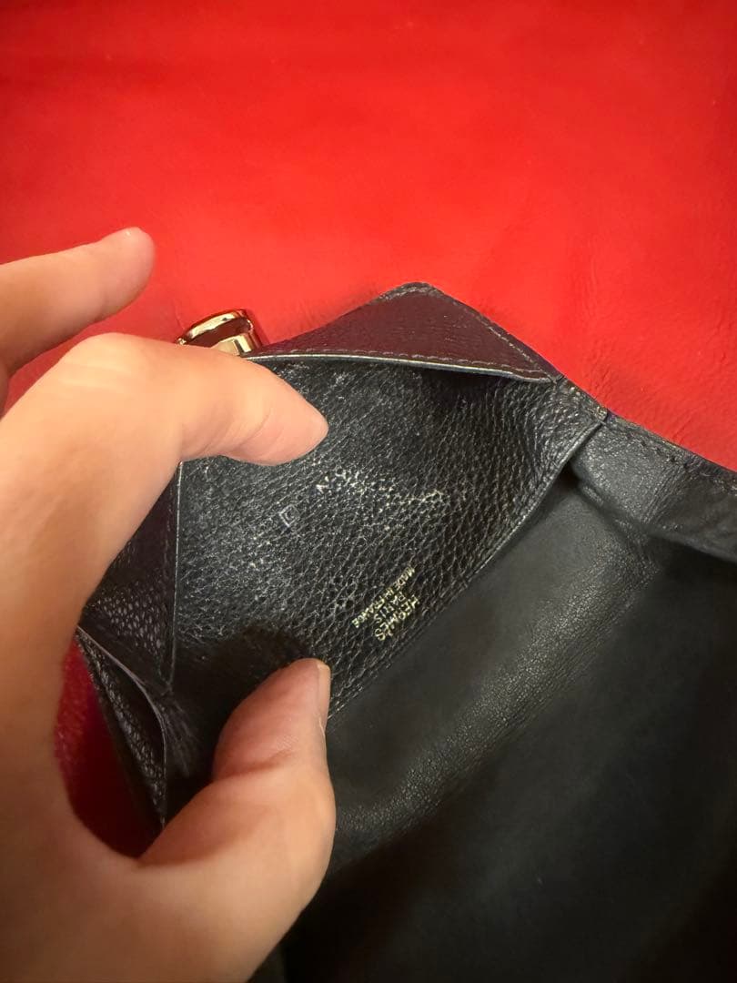 HERMES ドゴン 小銭入れ 本革 黒 トゴ