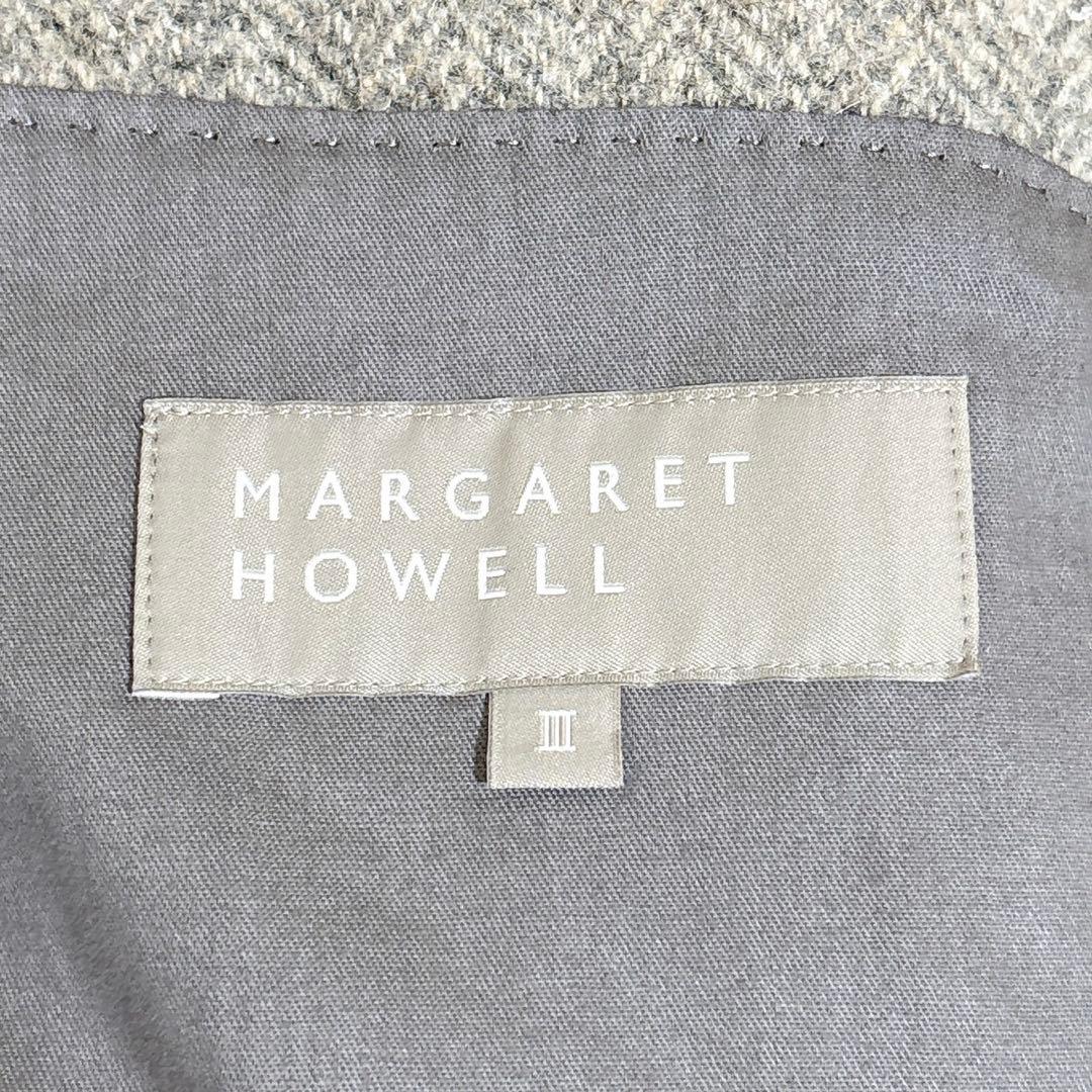 マーガレットハウエル チェスターコート ウール100%ヘリンボーンロングアウター