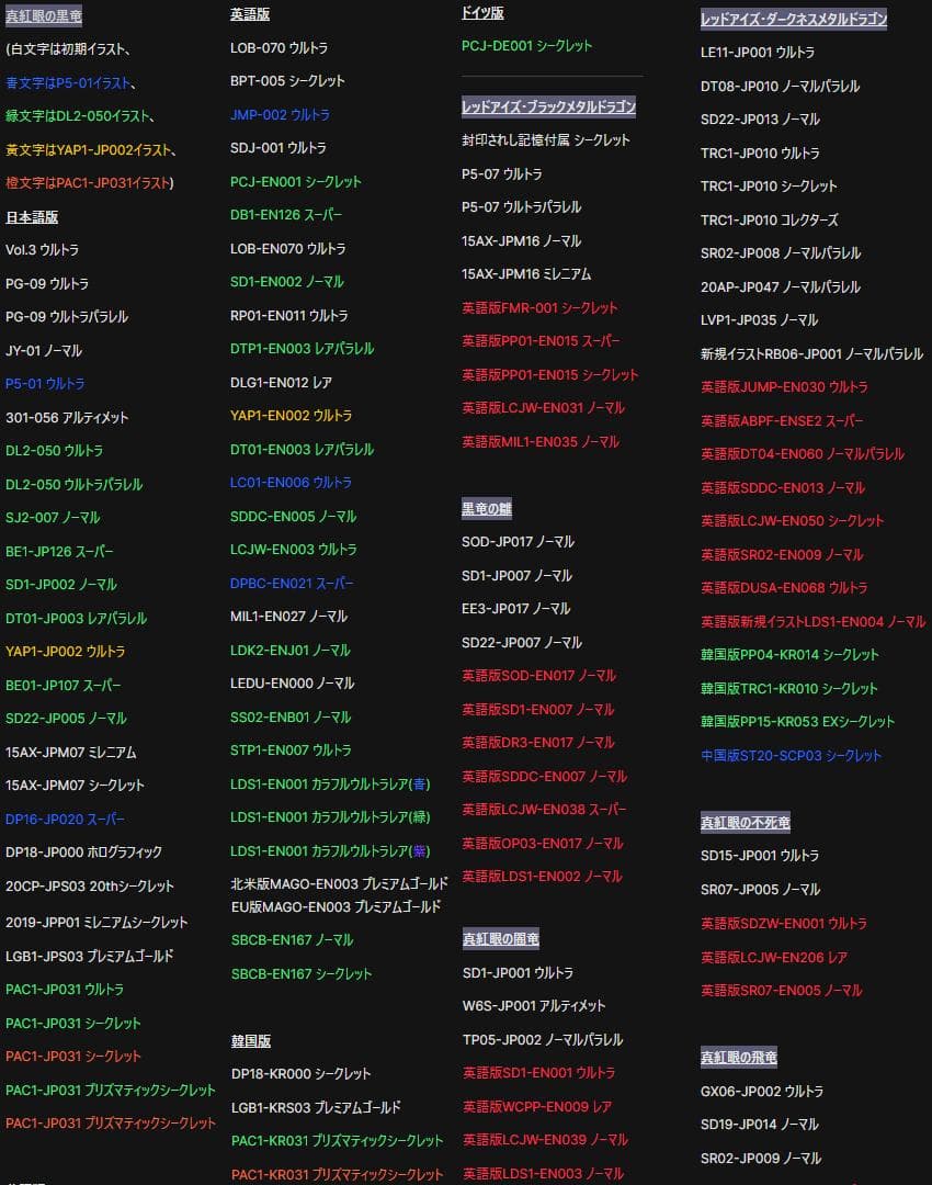 ◆希少◇真紅眼 レッドアイズ コレクション 323枚セット アジア 英語 韓国◆