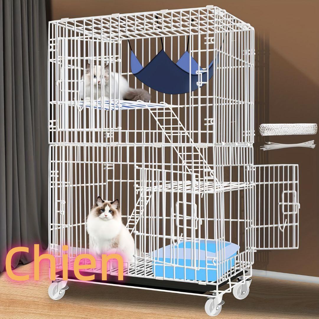 室内用大型猫ケージ 多猫対応 折りたたみ式 移動便利 簡単組立