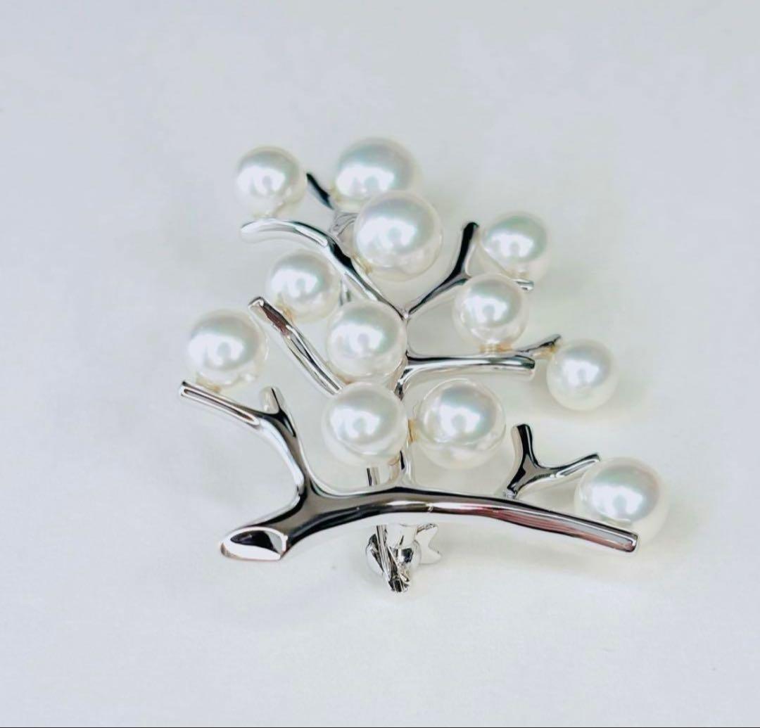 【極美品】 ミキモト 幸福の木 シルバー ラージサイズ ブローチ 箱付き