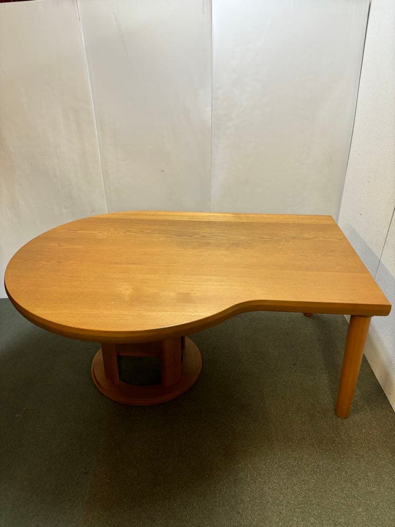 ② 165サイズ　変形P型　ダイニングテーブル　タモ無垢材