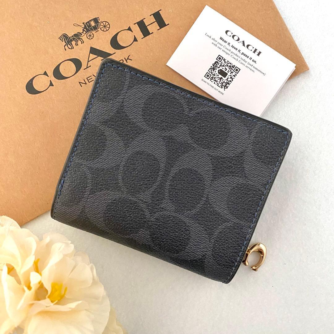 新品　正規品☆COACH コーチ　折り財布　デニム　シグネチャー 二つ折り財布