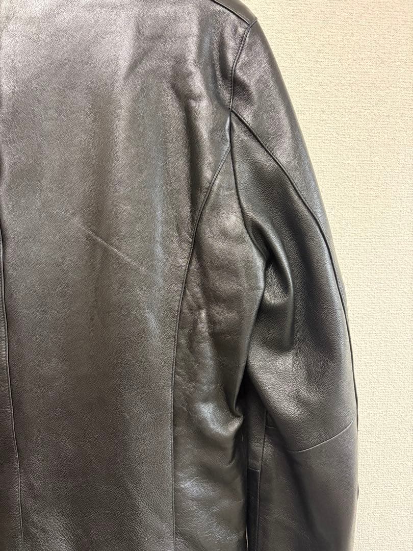 ナノ・ユニバース　ラムレザー　シングルライダースジャケット