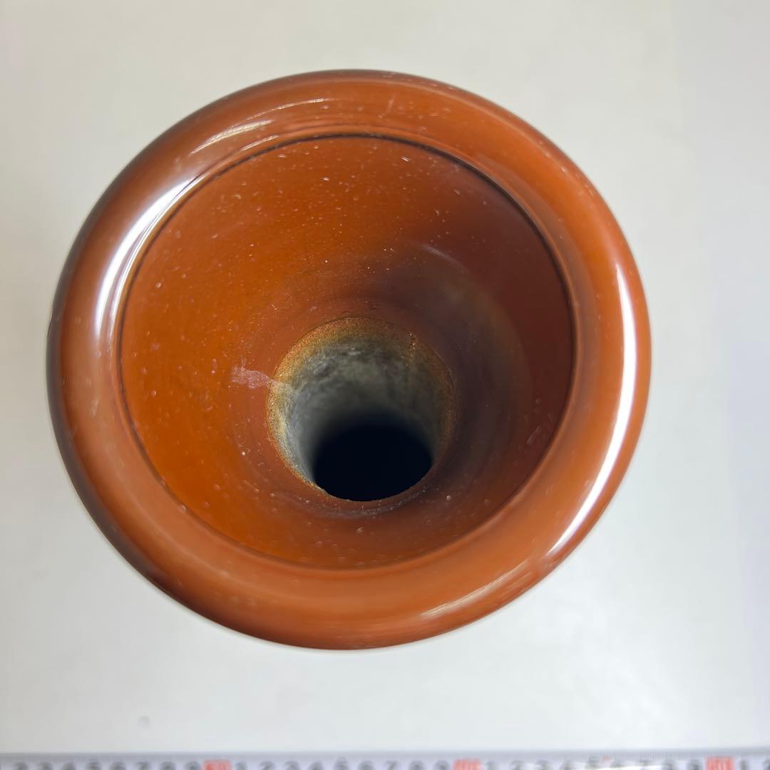 金屋庄兵衛　鋳銅螺鈿花入　木箱付　高さ25.5㎝/800g 東Y8-0123①