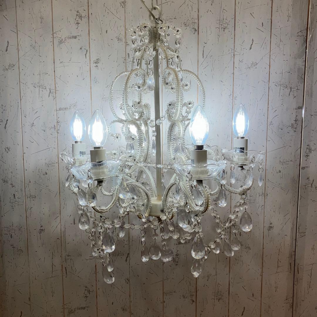 アンティーク ビーズ装飾 シャンデリア 天井照明 照明器具 リビングライト