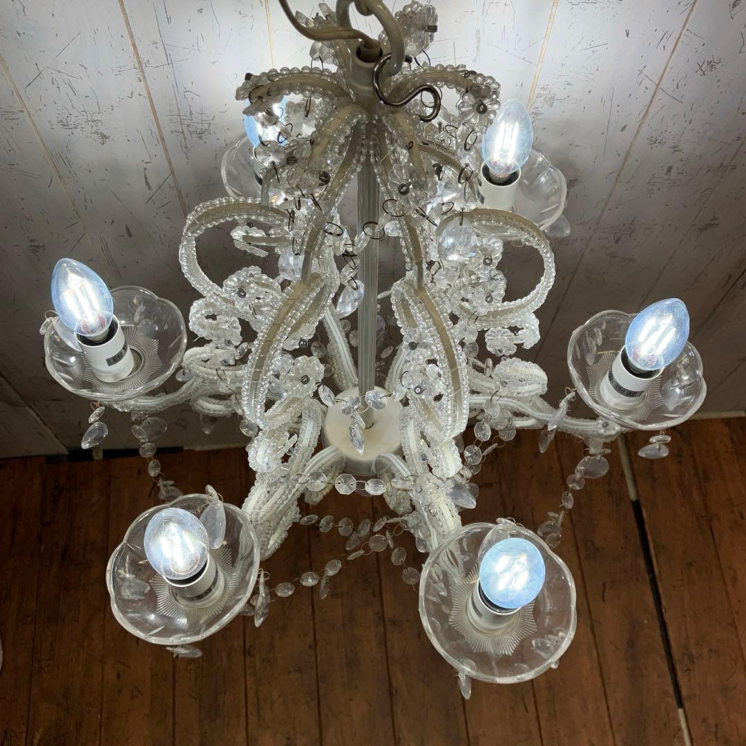 アンティーク ビーズ装飾 シャンデリア 天井照明 照明器具 リビングライト