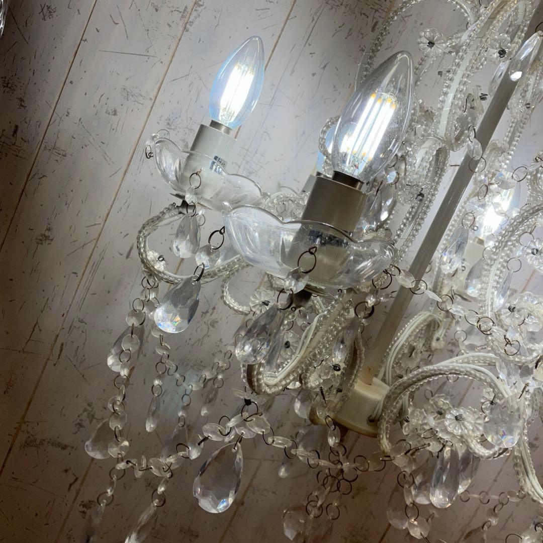 アンティーク ビーズ装飾 シャンデリア 天井照明 照明器具 リビングライト