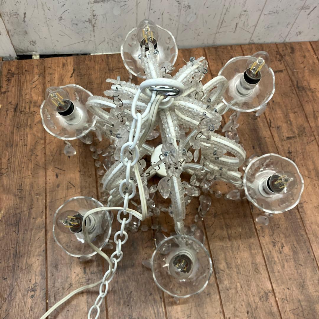 アンティーク ビーズ装飾 シャンデリア 天井照明 照明器具 リビングライト