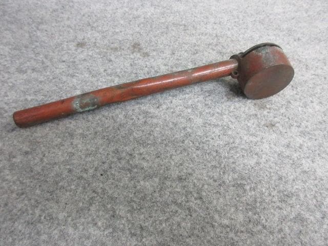 月の銀象嵌入り銅製矢立と赤味の強い銅製矢立の2本 [B26317]