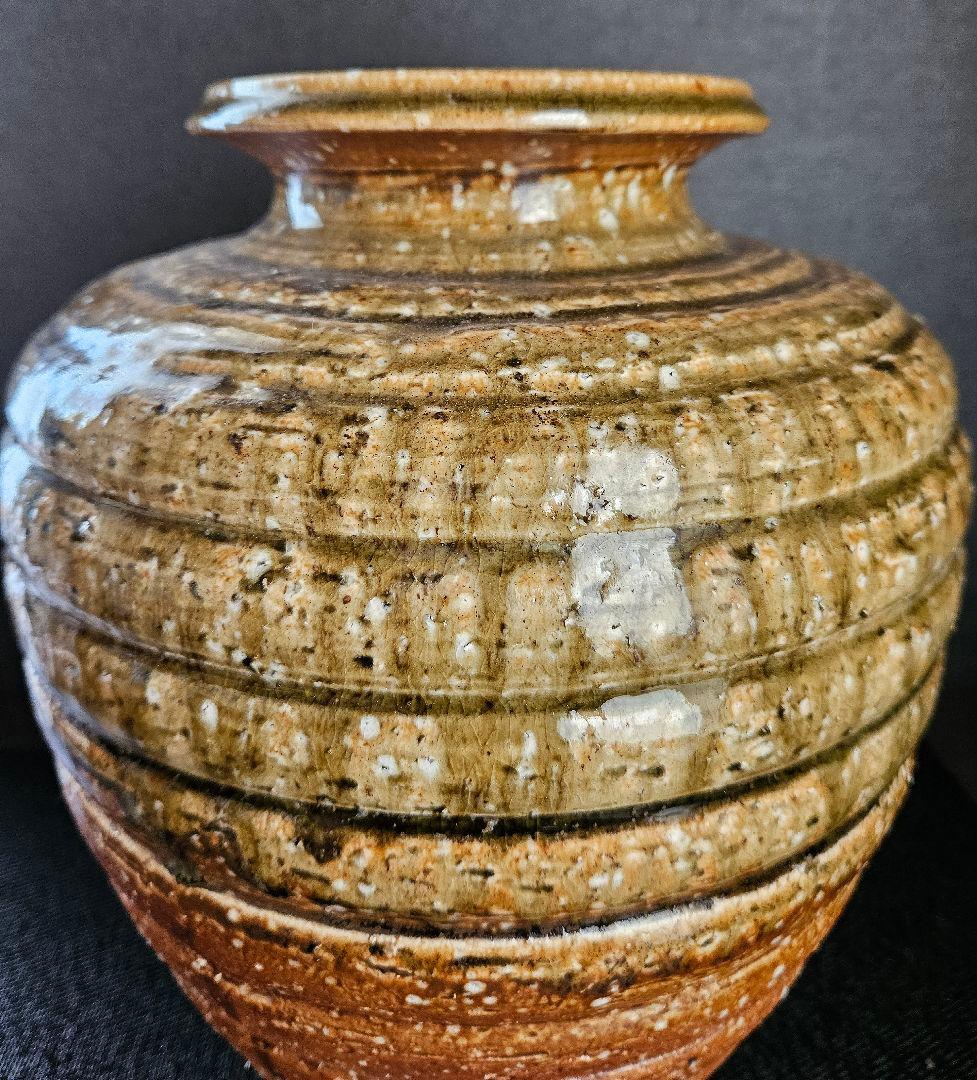 信楽焼　八山造　ビードロ釉　大壺　壺　花入れ　花生け　飾り物　オブジェ