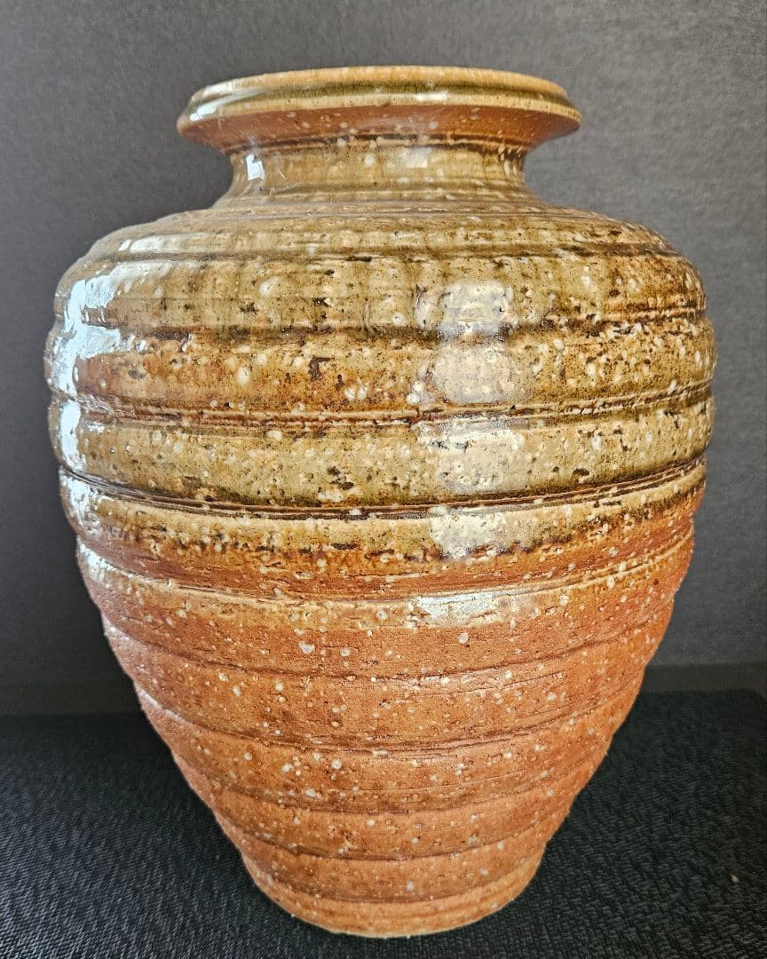 信楽焼　八山造　ビードロ釉　大壺　壺　花入れ　花生け　飾り物　オブジェ