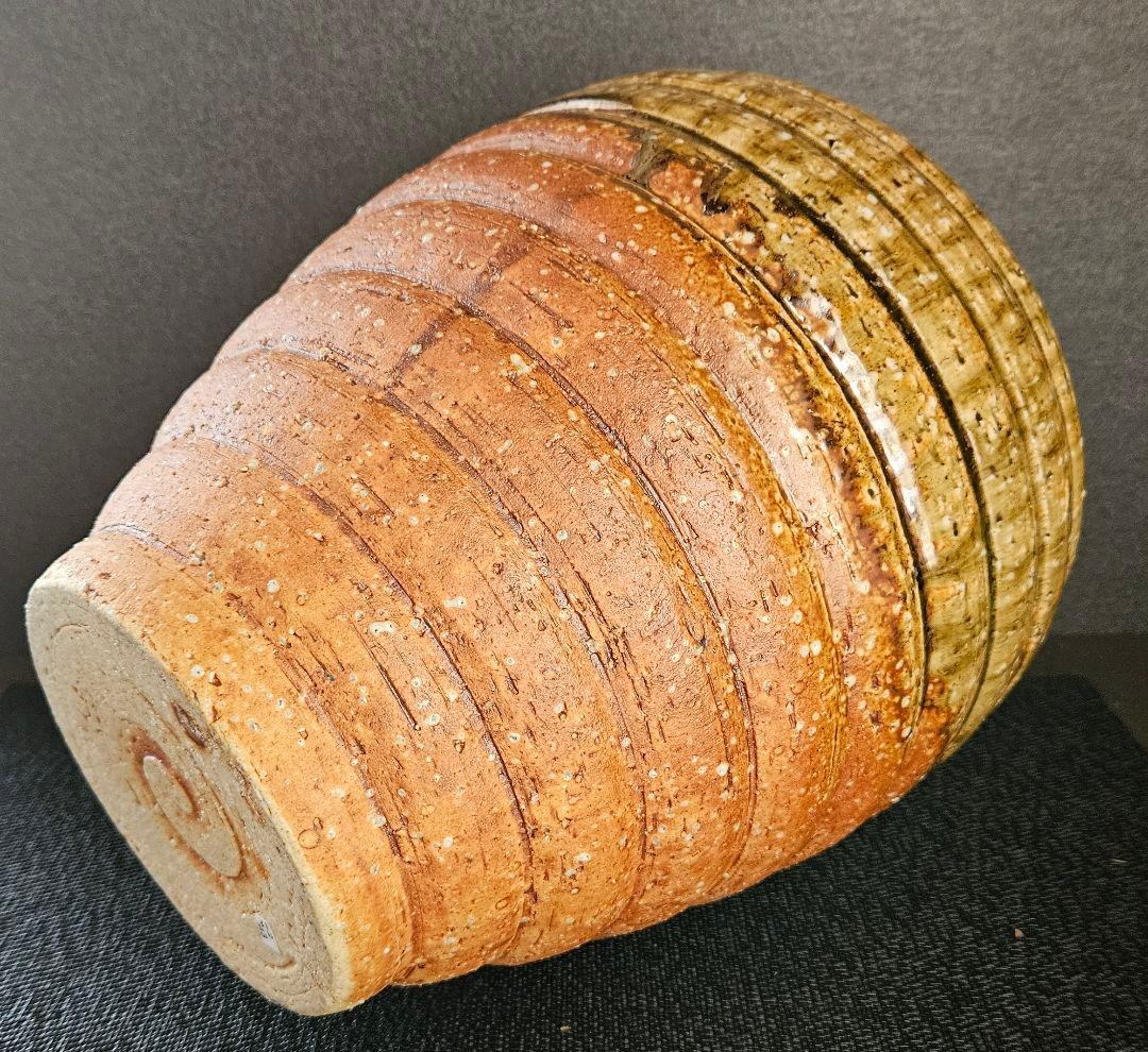 信楽焼　八山造　ビードロ釉　大壺　壺　花入れ　花生け　飾り物　オブジェ