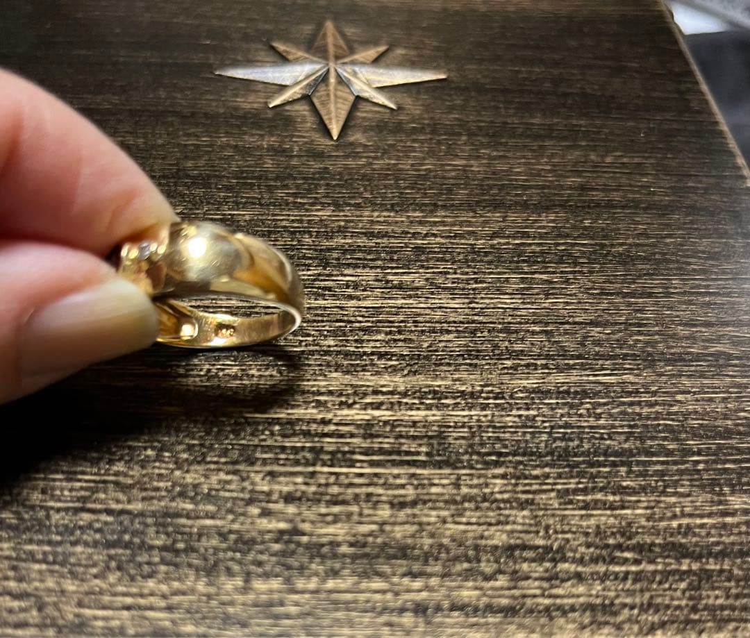 18金リング　アメジスト　メレダイヤ