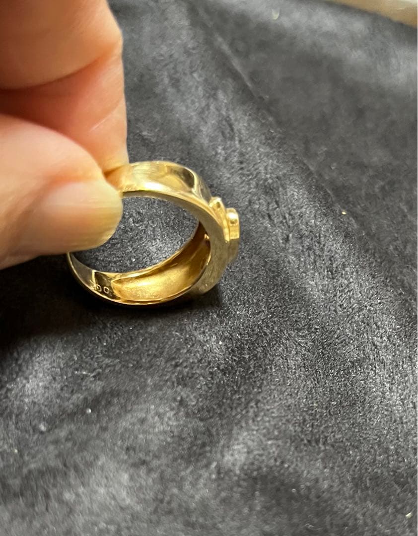 18金リング　アメジスト　メレダイヤ