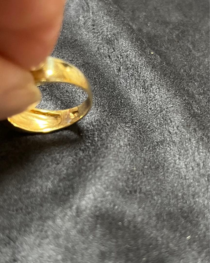 18金リング　アメジスト　メレダイヤ