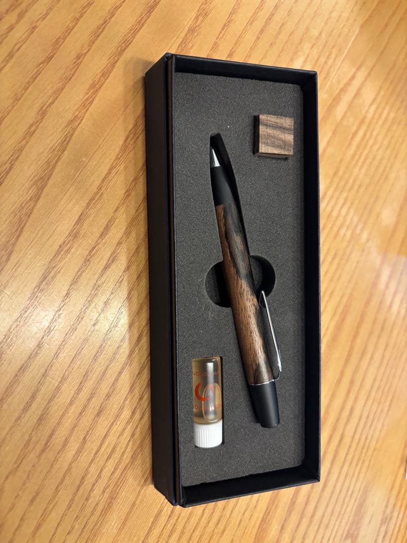 値下げ交渉可！　野原工芸　ロータリーボールペン黒柿