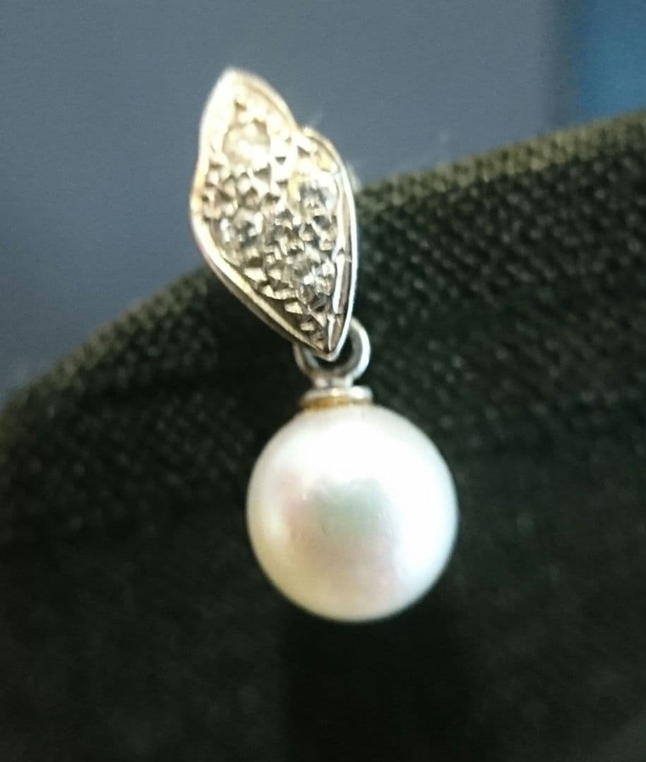 ヴィンテージ プラチナ Pt900アコヤ パールピアス ダイヤモンド