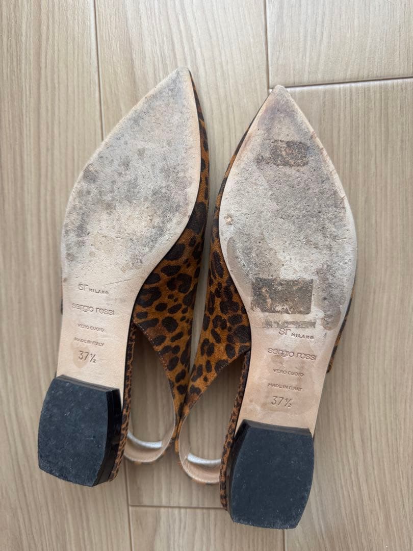 セルジオロッシ sr1 ヒョウ柄　ミュール　サイズ37 .5 (24.5cm)