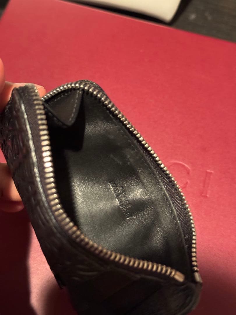 ロエベ　フラグメントケース　ケース　アナグラム　型押し　ブラック