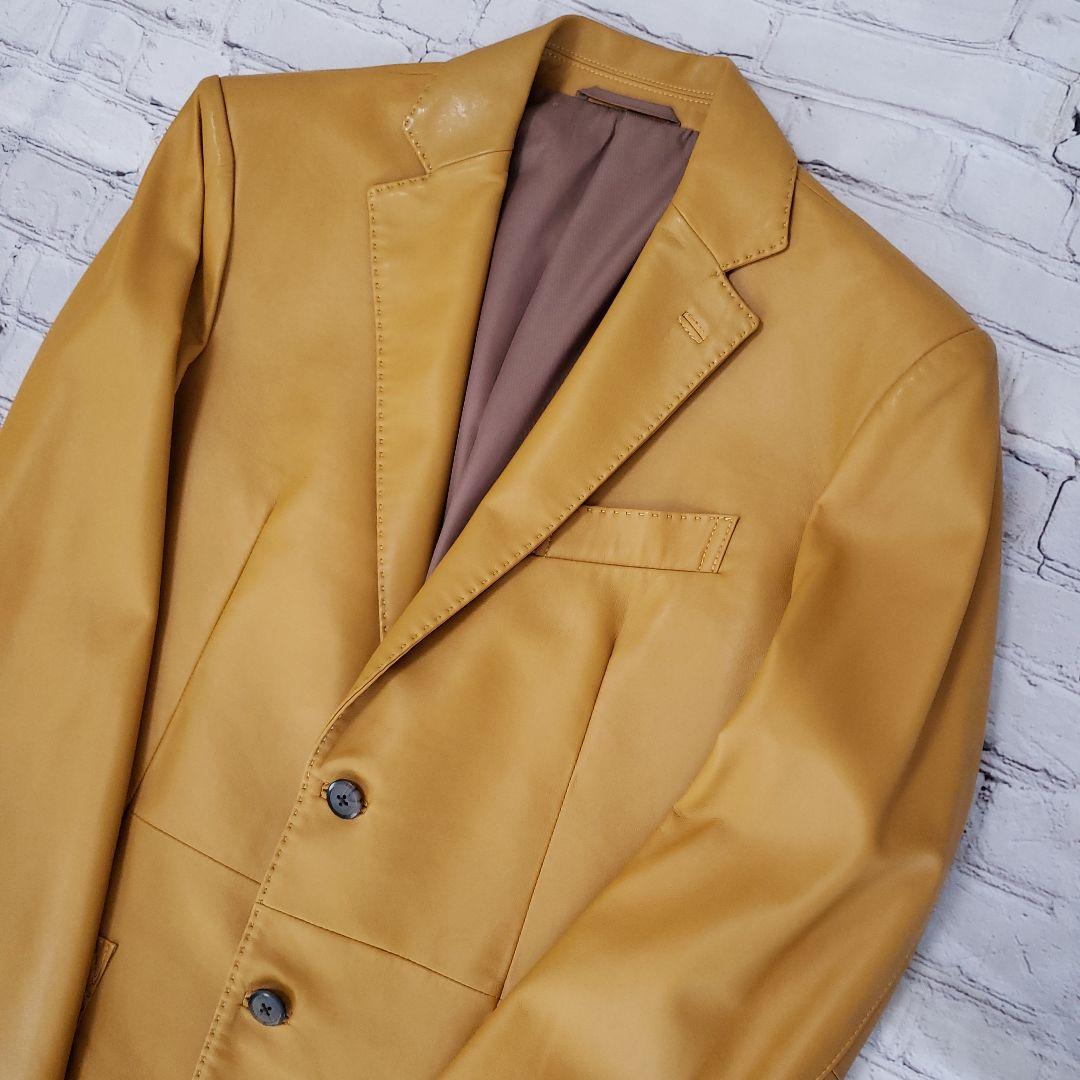 G-STAGE レザーシングルジャケット マスタード新品
