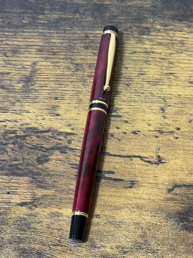 新品未使用　1996年製　初期型　グランセ　ルビーレッド　マーブル　万年筆 細字