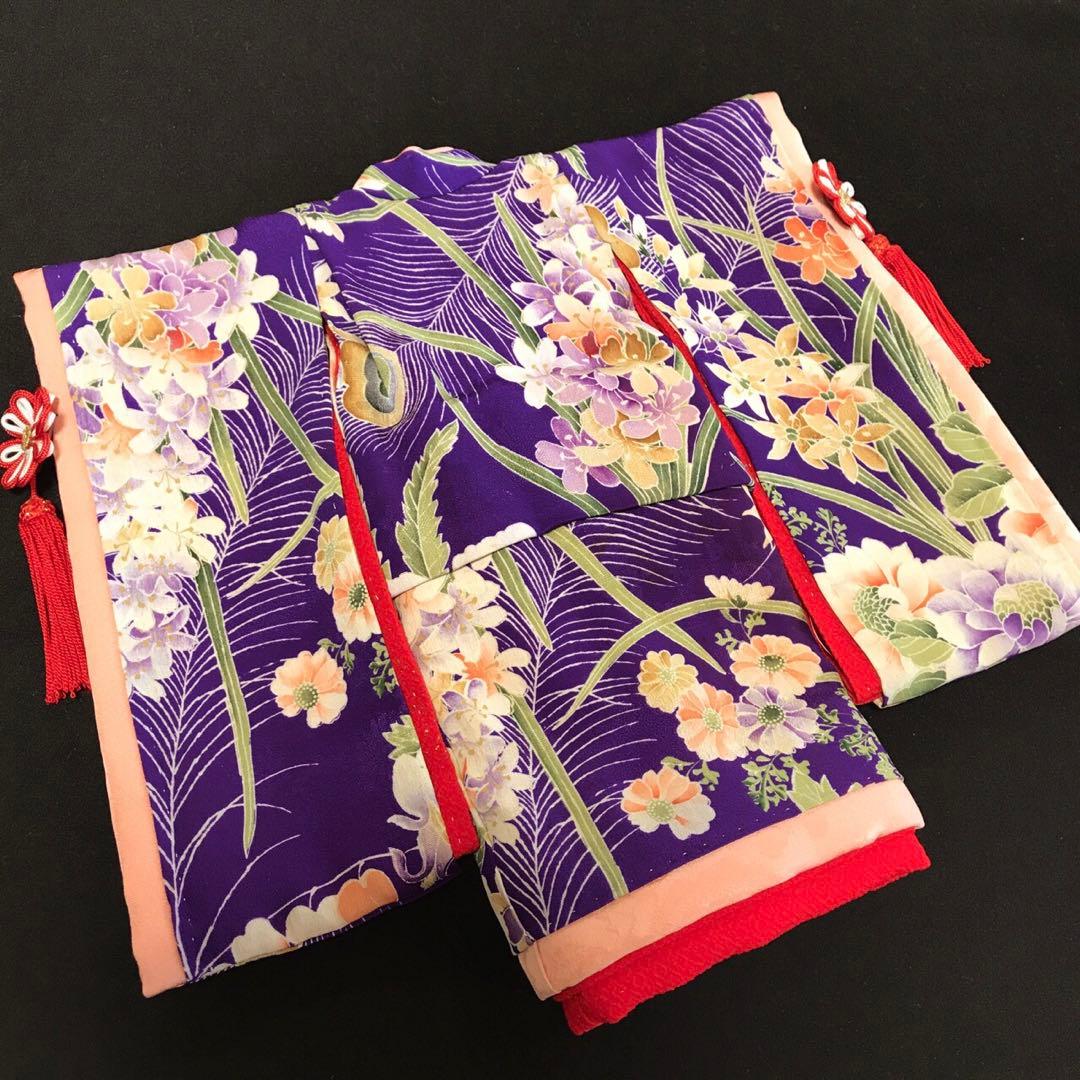 ＊ 市松人形 8号 薔薇 錦紗縮緬 アンティーク 袷 着物 ＊ ドール 人形