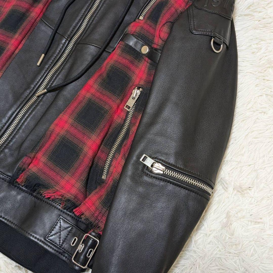 DIESEL ディーゼル L-NORMAN 再構築 レザージャケット 羊革 M