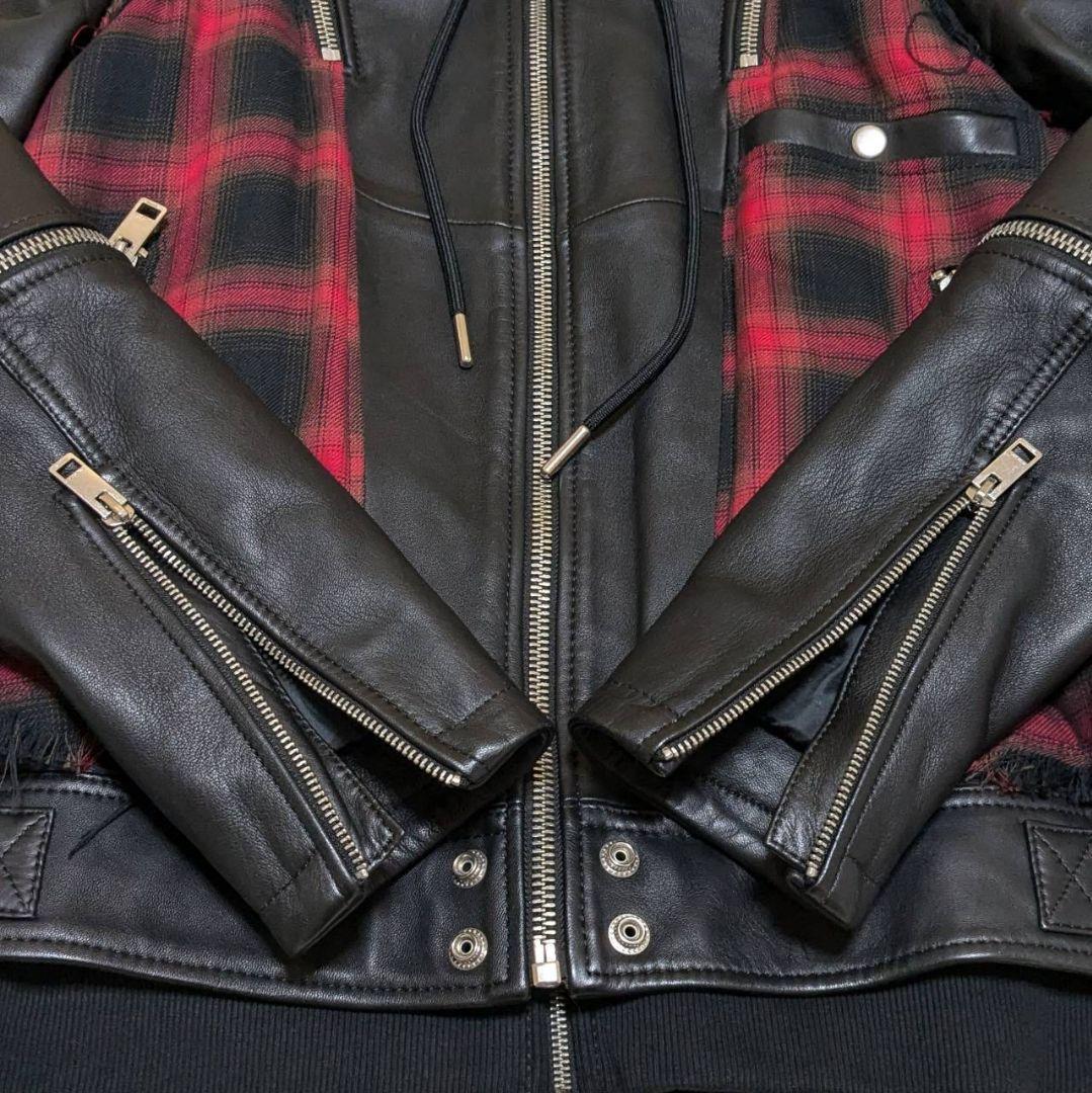 DIESEL ディーゼル L-NORMAN 再構築 レザージャケット 羊革 M