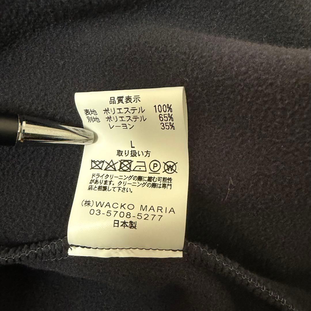 【極美品L】Wacko Maria チェック フリース シャツ ジャケット 黒系