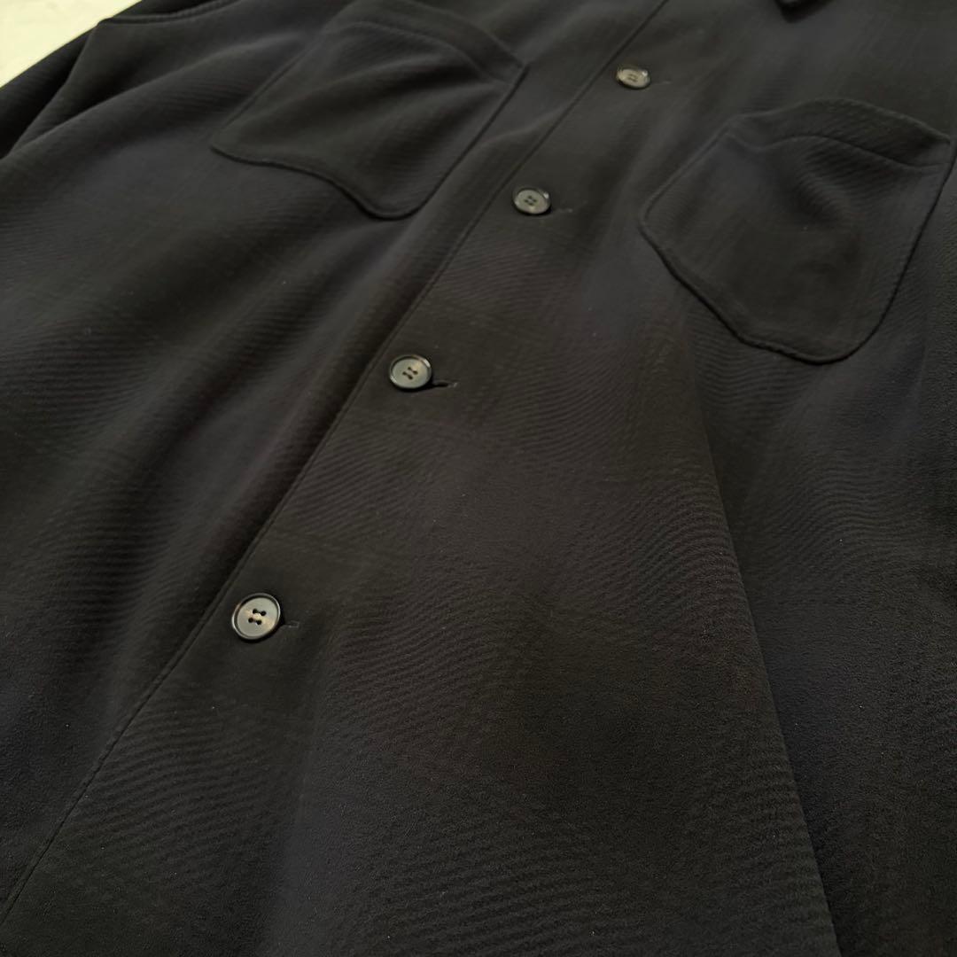 【極美品L】Wacko Maria チェック フリース シャツ ジャケット 黒系