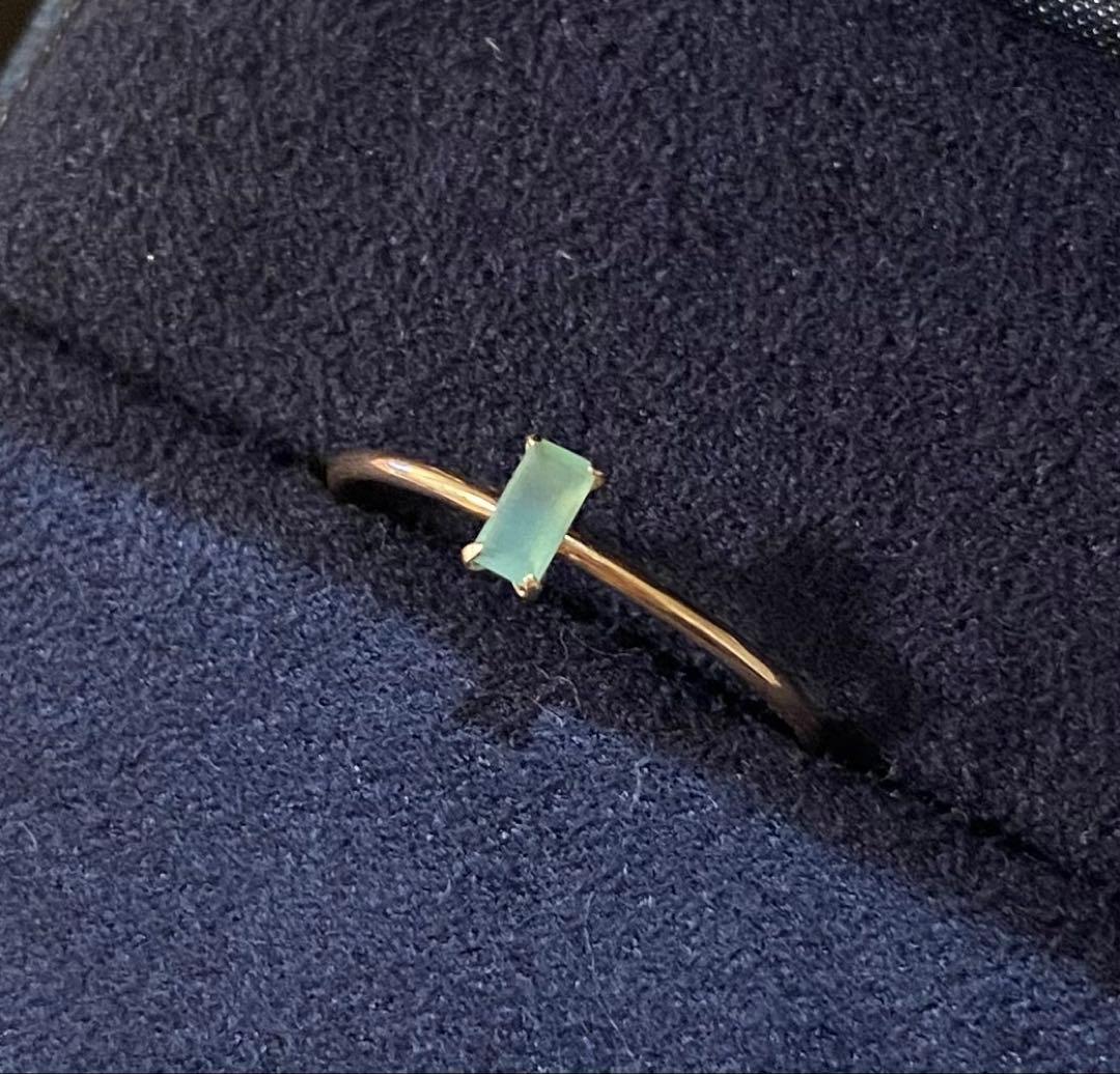 【値下】agete K10リング 11号クリソプレイズ 【販売証明書付き】