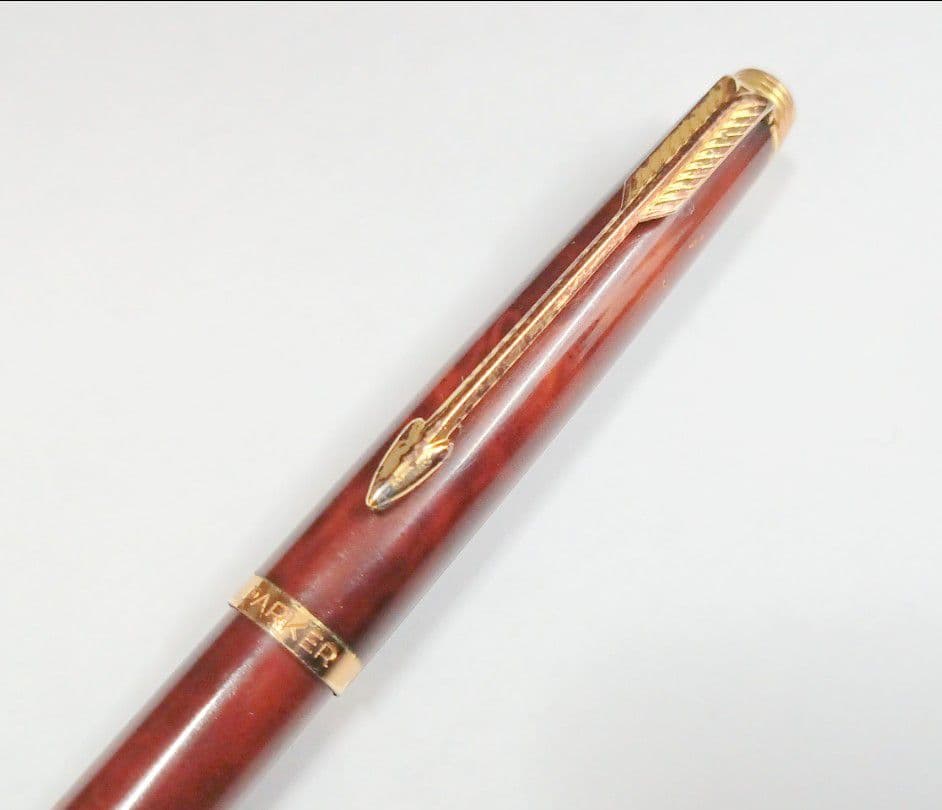 パーカー（Parker）ブラウンマーブル模様　万年筆とボールペンのセット