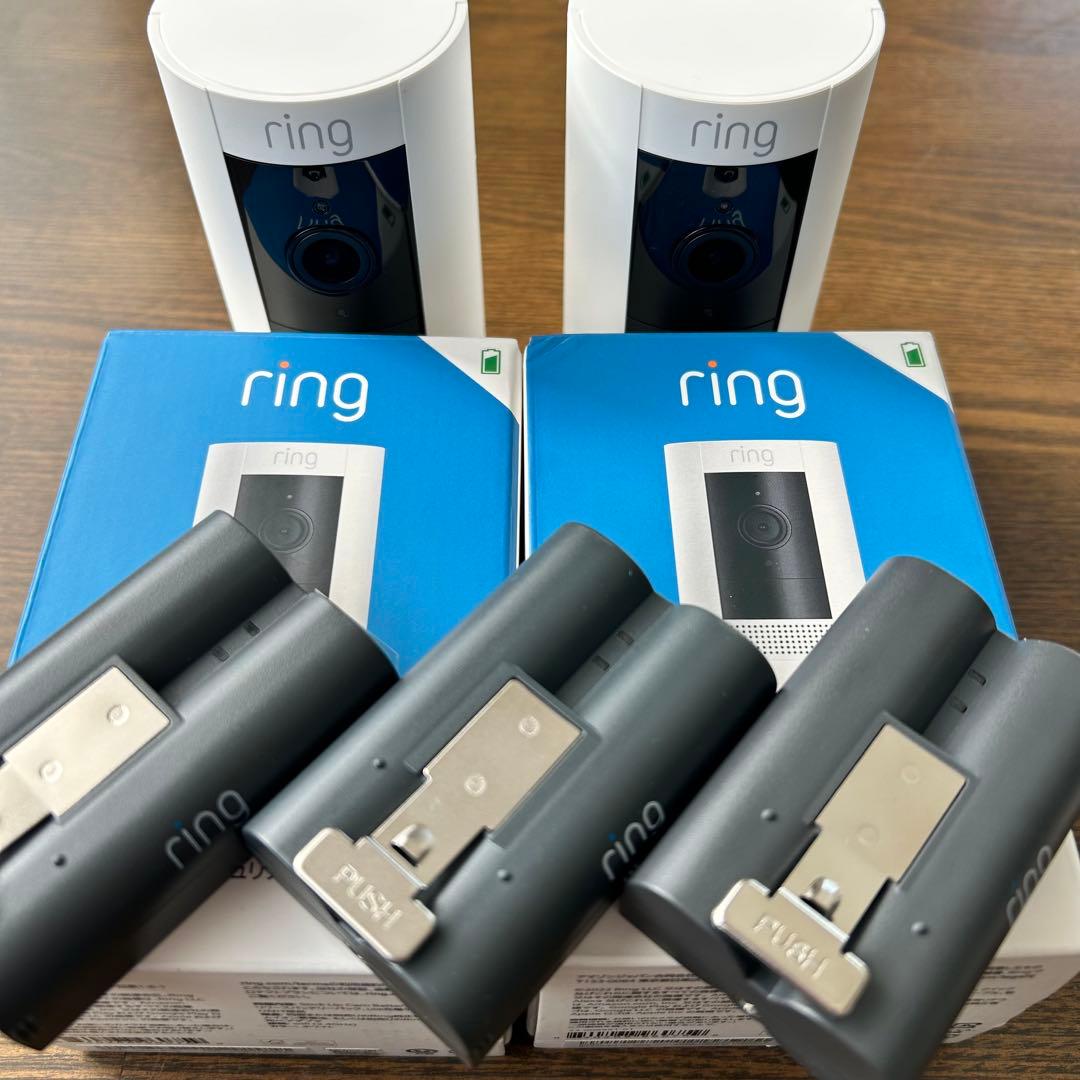 【未使用】リング防犯カメラ/2台セット/予備バッテリー付