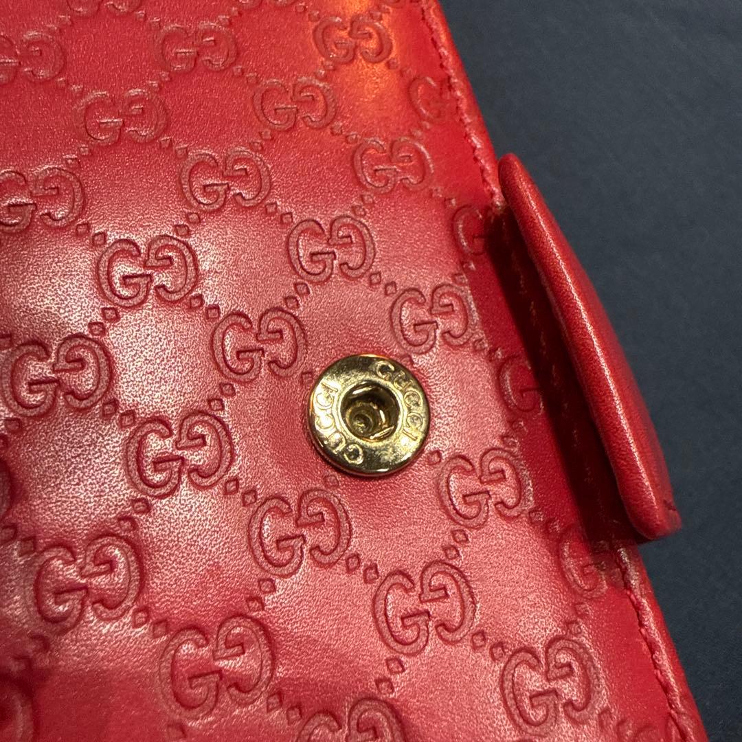 GUCCI グッチ 赤レザー 6リング スケジュール帳 GGロゴ