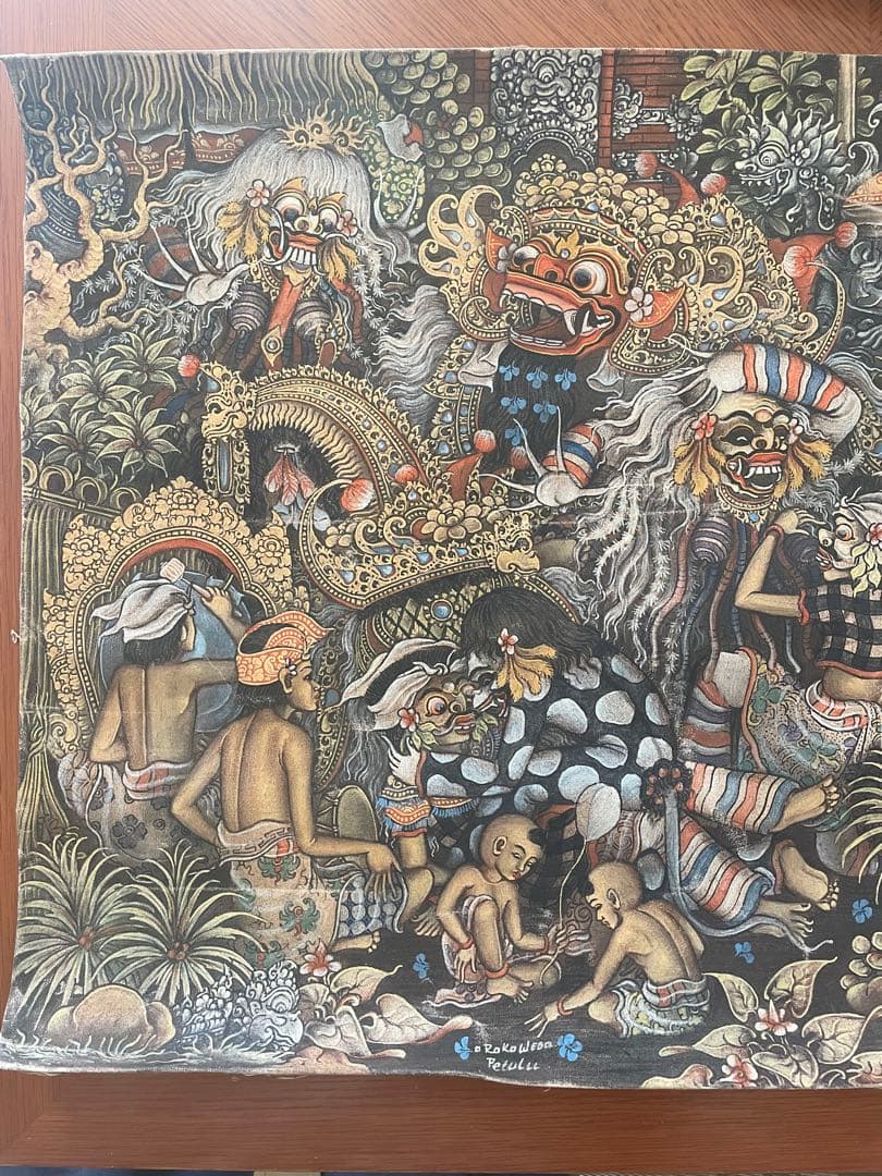 バリ島の伝統的な手描き絵画