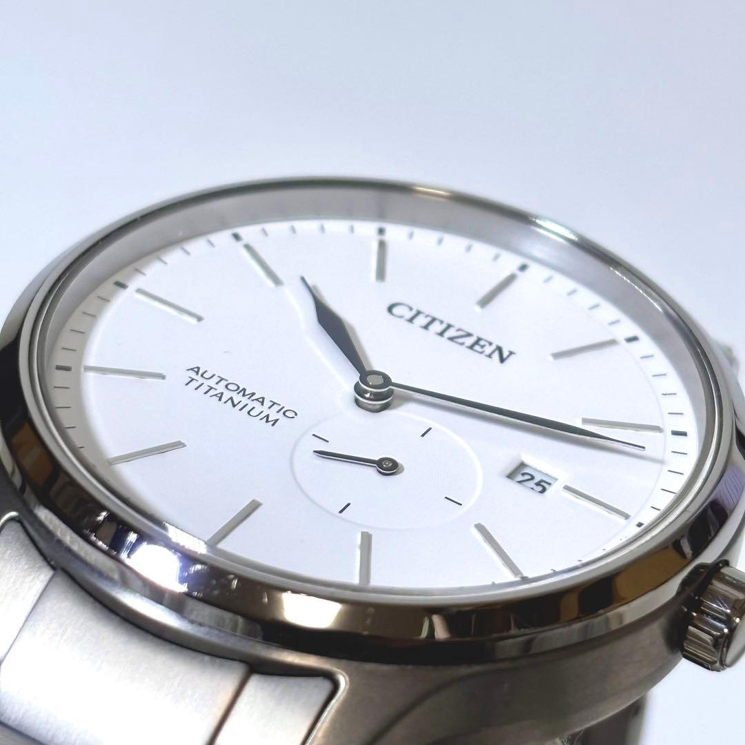 稼働 CITIZEN メンズ腕時計 自動巻き 裏スケ チタニウム デイト 軽量