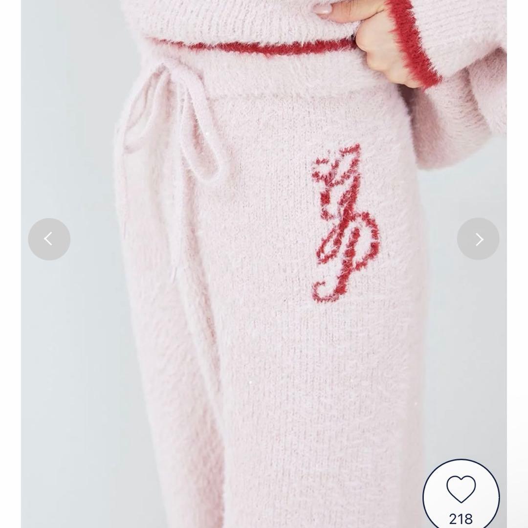 ジェラートピケ ラメフェザー プルオーバー ロングパンツ セット