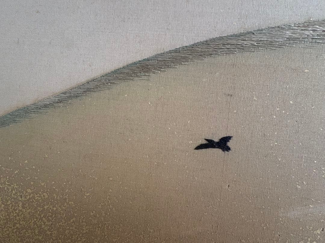 横額　刺繍　竹内栖鳳の絵をモチーフに