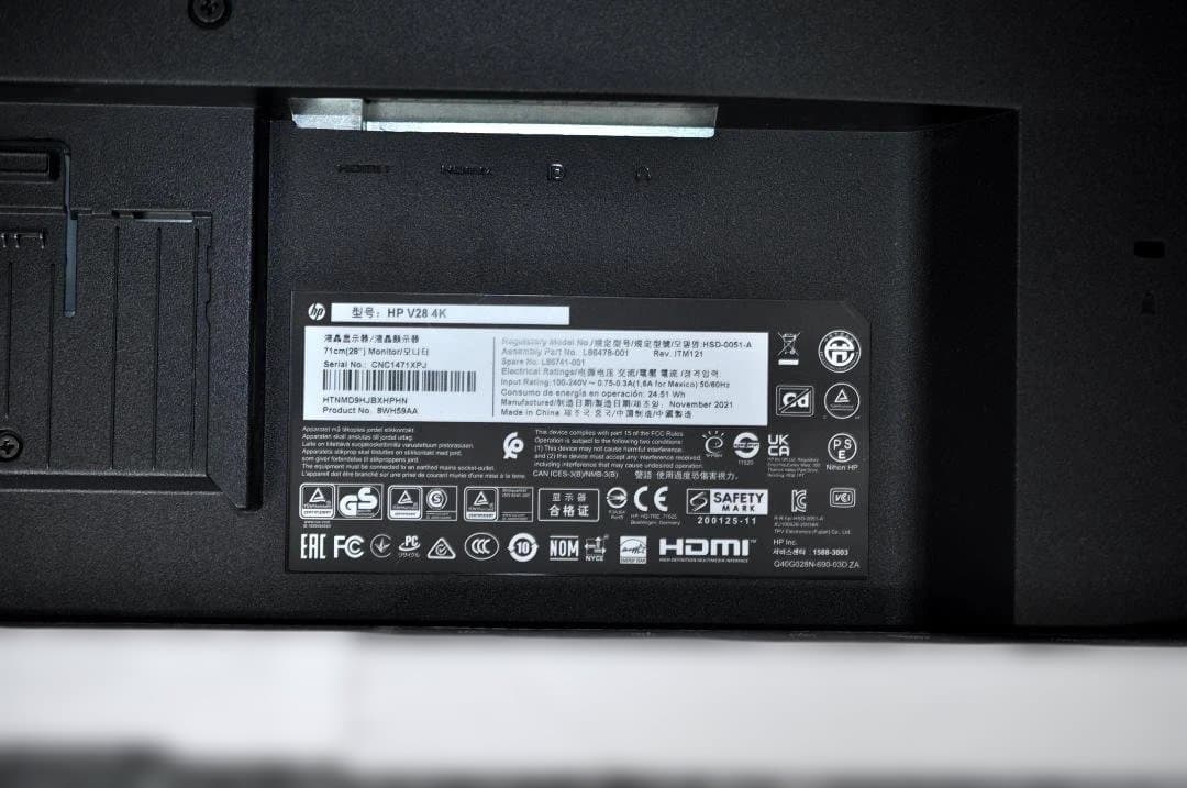 HP V28 4K 液晶モニター TA2896