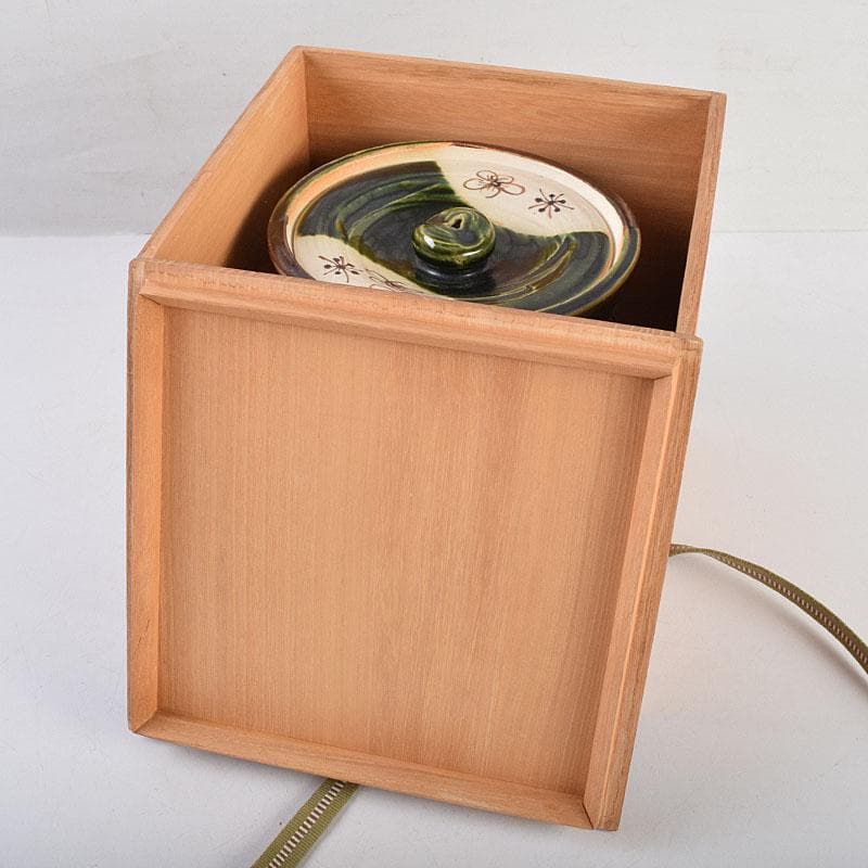 茶道具　人間国宝　荒川豊蔵作　織部　水指　共箱　M　R9156B