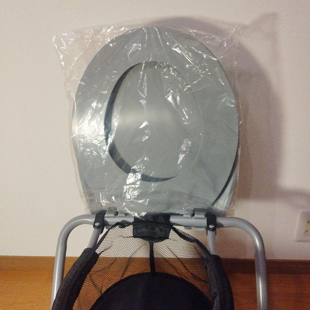 新品 携帯 トイレ 折りたたみ式どこでもトイレ グレー ユニパック5枚付