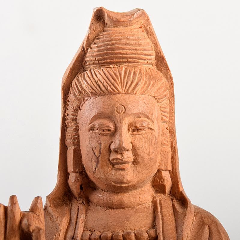 knj　仏教美術　香木　白檀彫刻　観音菩薩像　仏像　置物　V　R5122