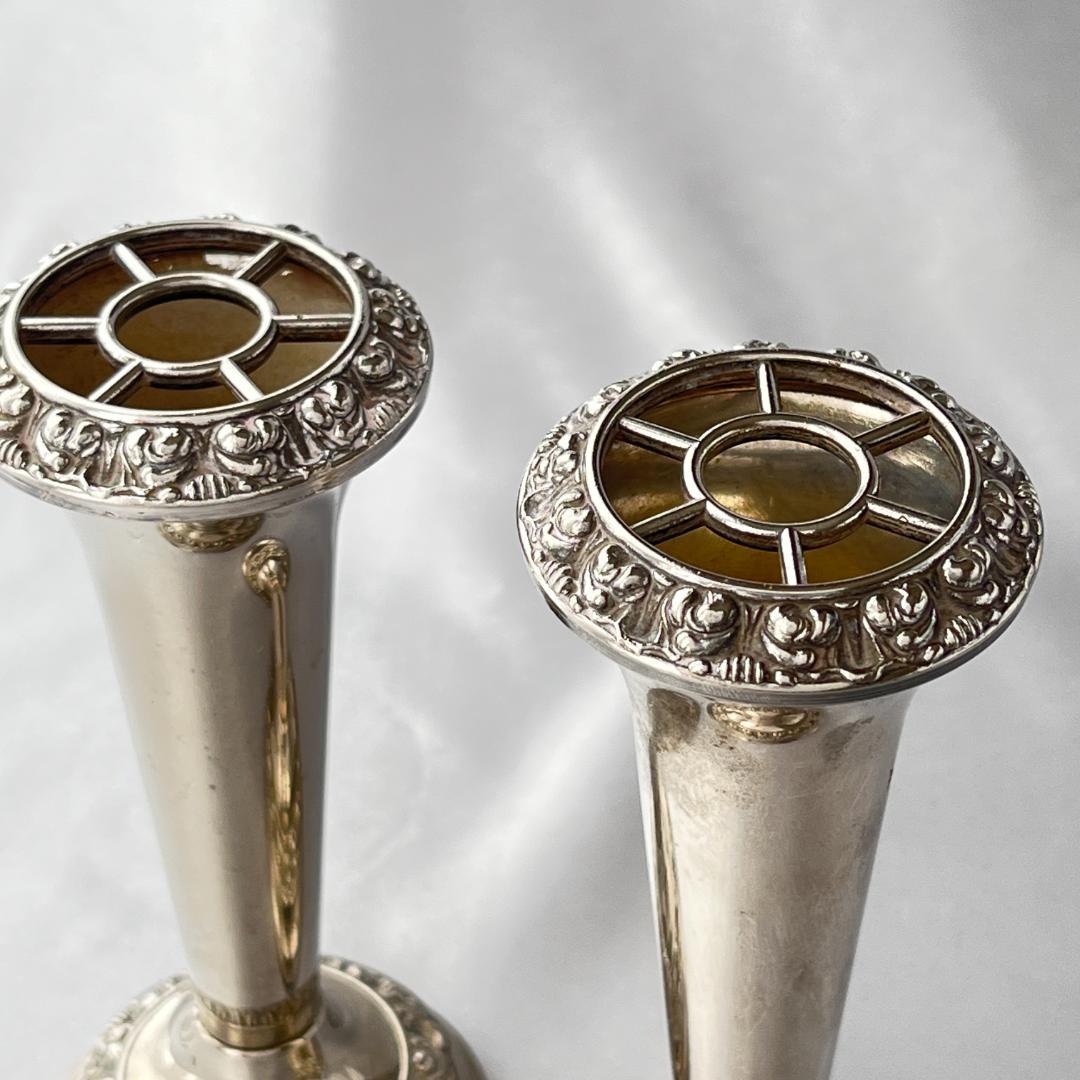 【IANTHE】ローズボウルバラ / 薔薇の花器セット　5点【シルバープレート】