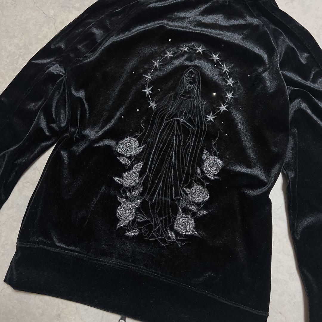 FUGA MARIA刺繍　ベロアパーカー　ラインストーン