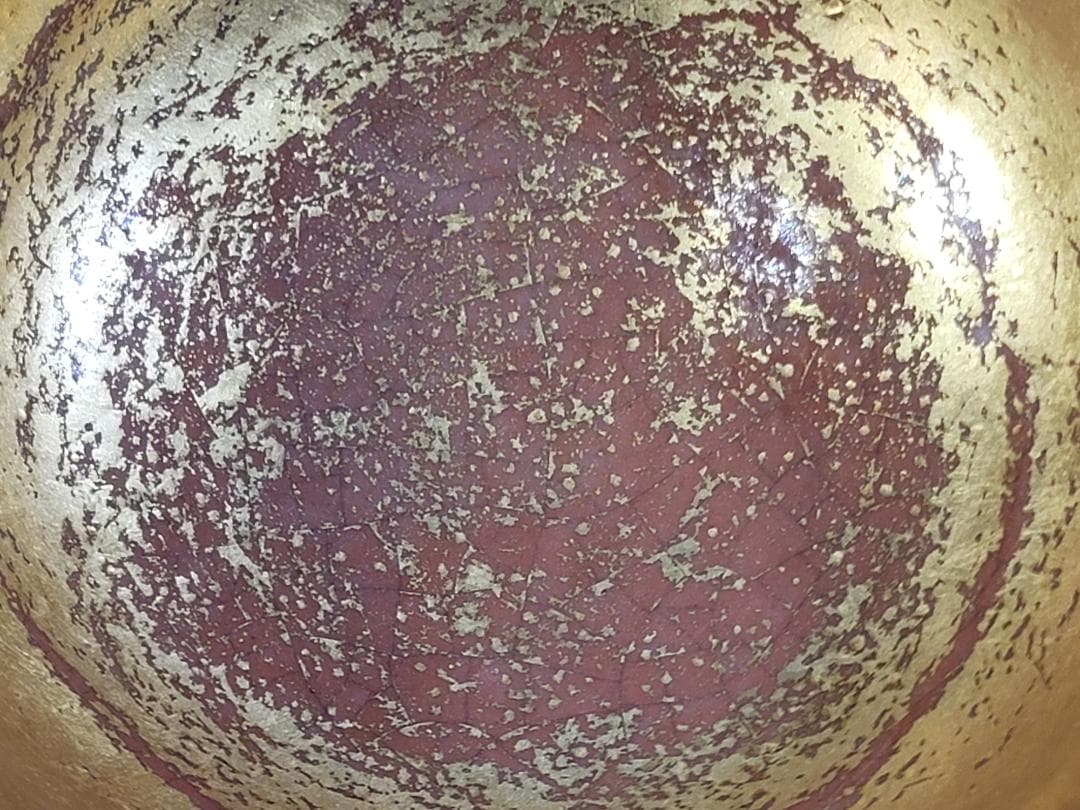 茶道具 嶋台茶碗 赤楽 金銀 一対 共箱 DT746