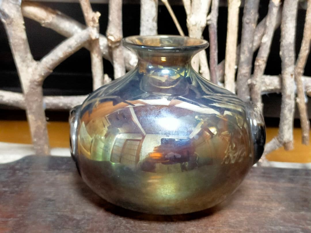 ♥銀化♥　ガラス　♥　花瓶　♥　花器　一輪挿し　骨董　古玩